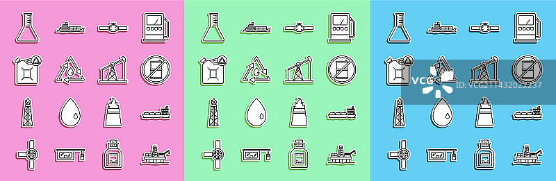 石油管线：海上石油平台与油轮图片素材