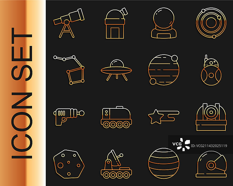 宇航员头盔天文线条合集图片素材