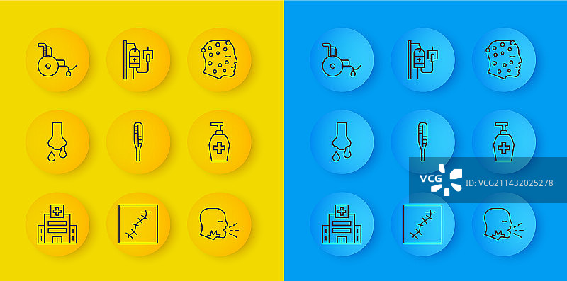 医疗医院建筑流鼻涕线条图标图片素材