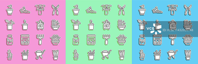 线条盆栽花瓶异域图片素材