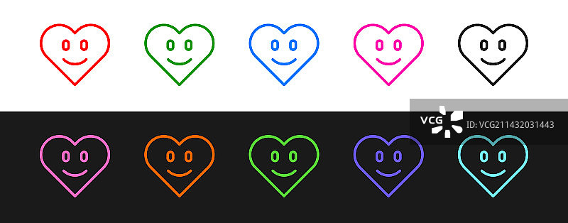 黑白背景上的心形图标图片素材