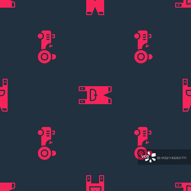 拖拉机和园艺工人服装无缝图案图片素材