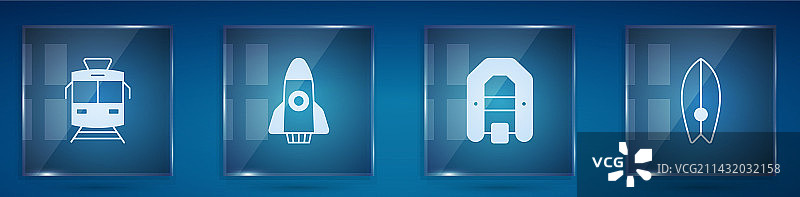 有轨电车、铁路、火箭、漂流船图片素材