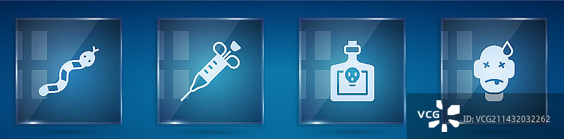 蛇、注射器、药剂瓶与男人组合图片素材