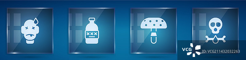 男人因毒蘑菇中毒图片素材