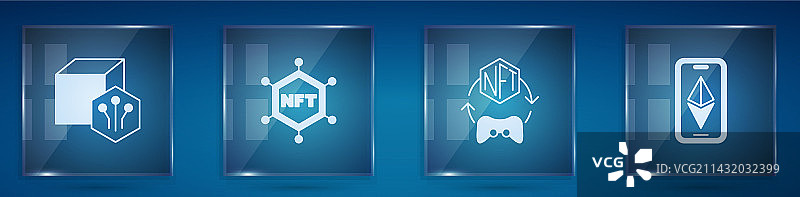 NFT数字加密艺术区块链技术图片素材