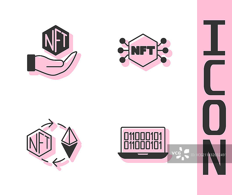 二进制代码NFT数字加密艺术以太坊图片素材