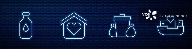 垃圾桶、瓶装水与避难所图片素材