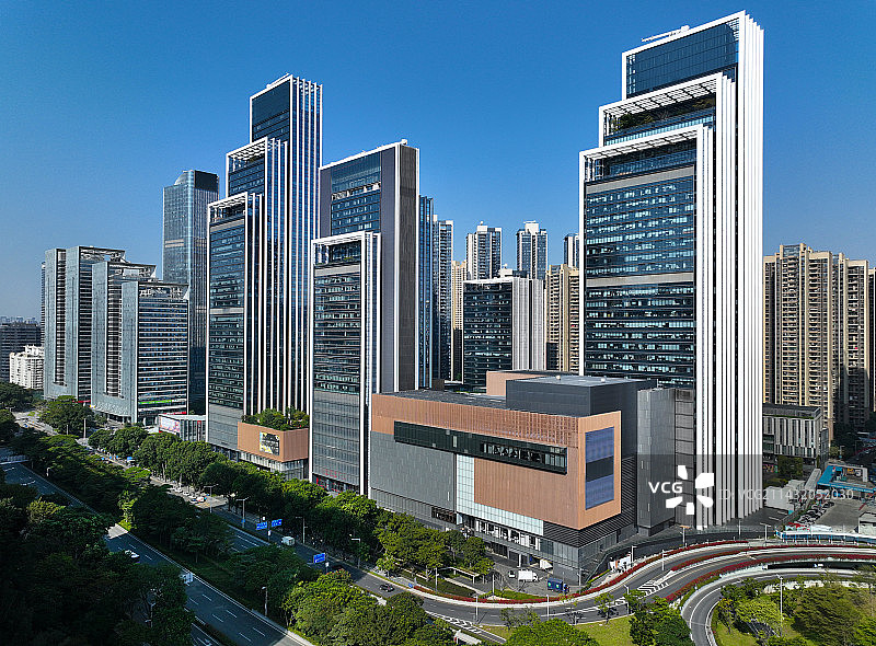 广东省深圳市南山区万象天地大冲商务中心高新园航拍图片素材
