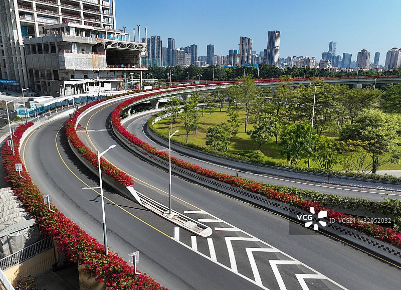 广东省深圳市南山区万象天地大冲商务中心高新园航拍图片素材