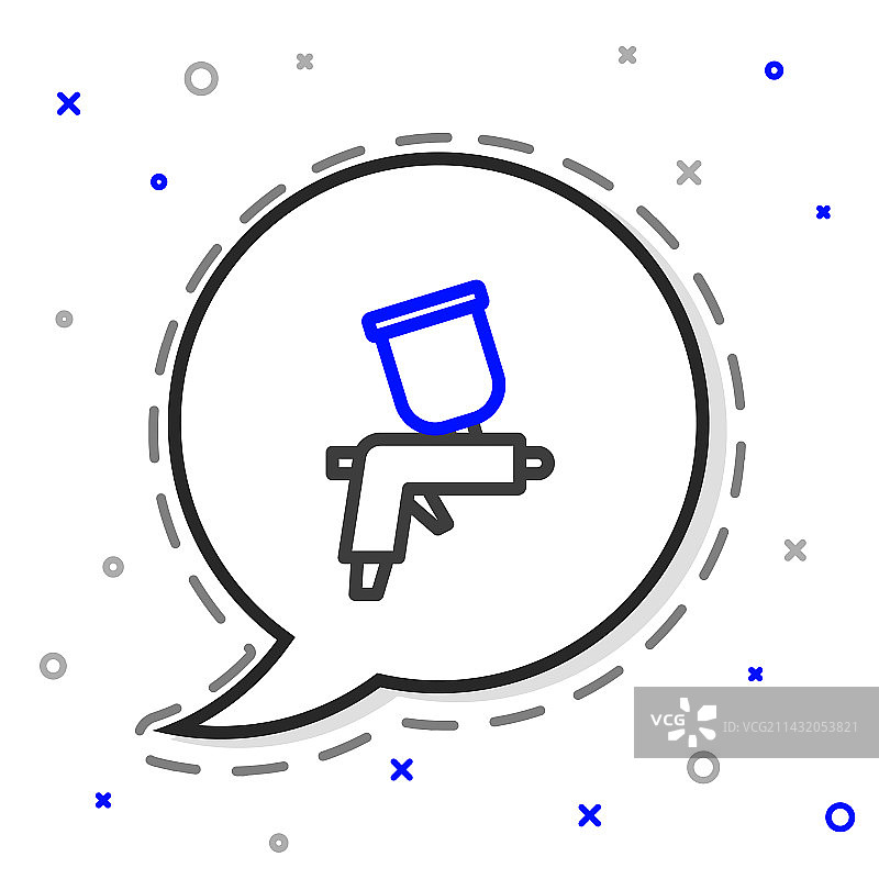 线条喷漆枪图标图片素材