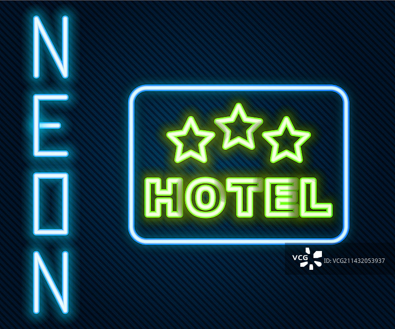 发光霓虹灯线条：户外广告牌图片素材