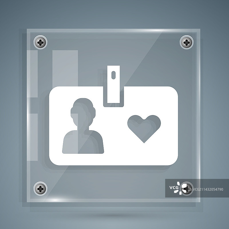 白色志愿者身份卡图标，隔离效果图片素材