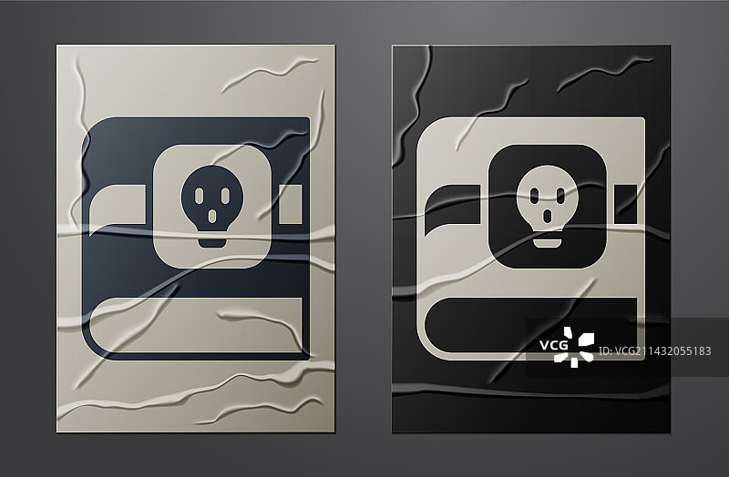 带有骷髅图标的白色毒药书籍图片素材