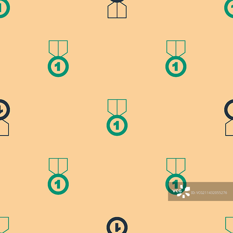 绿黑金牌图标无缝图片素材