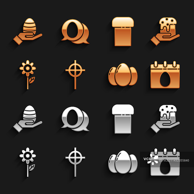 基督教十字架、手和复活节蛋糕图片素材