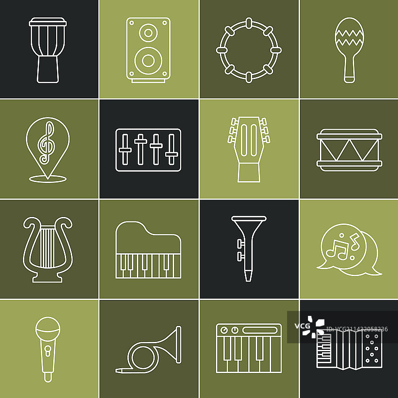 音符鼓线条风琴图片素材