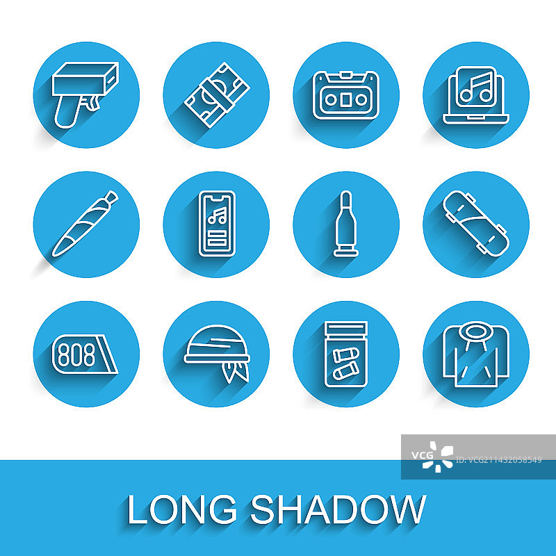 鼓机音乐头巾钱枪线条图片素材