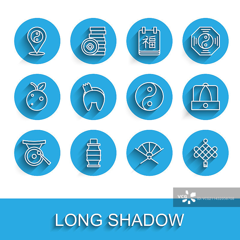 锣乐器中国风剪纸艺术线条组合图片素材