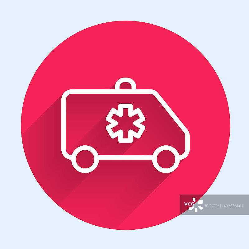 白色线条救护车和急救车图标图片素材