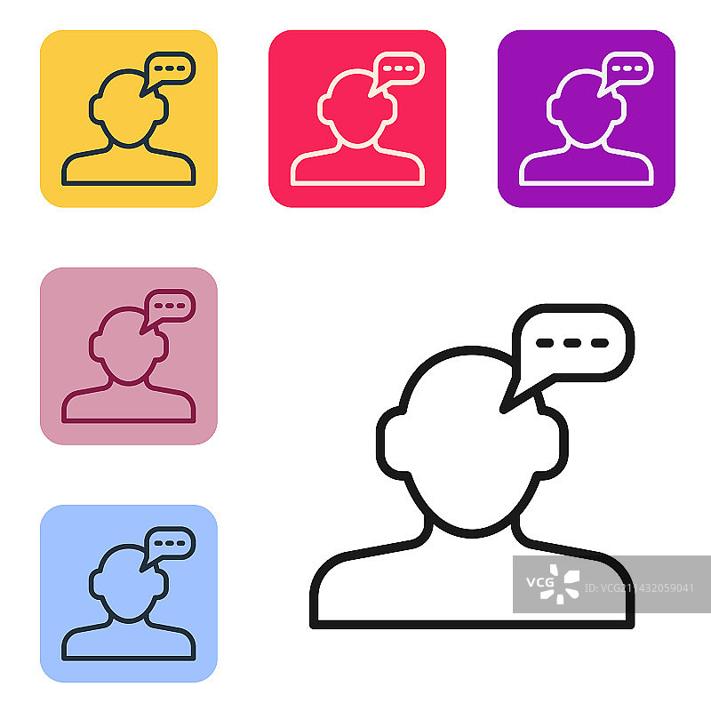 黑色线条在线心理咨询图片素材