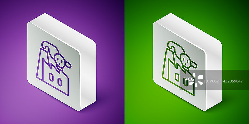 2.5D线条工厂烟雾图标图片素材