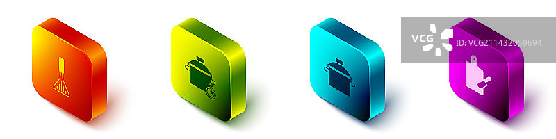 2.5D烧烤铲烹饪锅套装图片素材