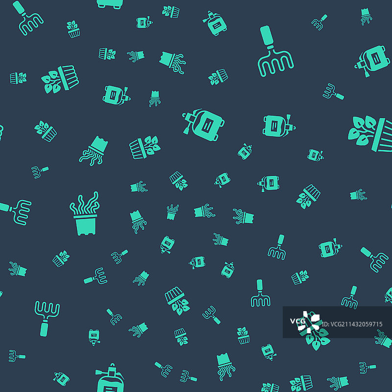 用于外来耙子的肥料花园喷雾器套装图片素材