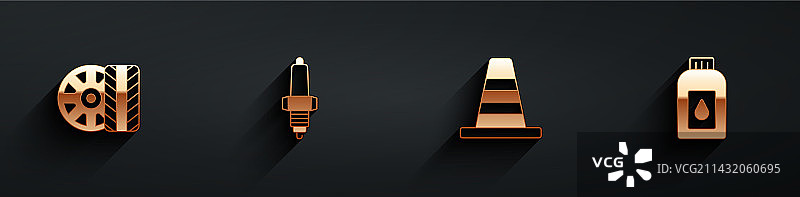 汽车轮胎轮毂火花塞交通锥图片素材