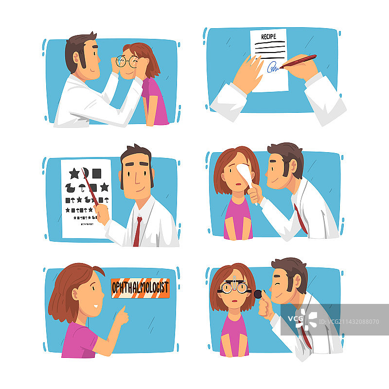 眼科诊断与女孩图片素材