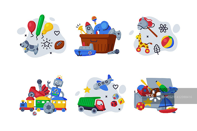 幼儿园里不同的彩色儿童玩具图片素材