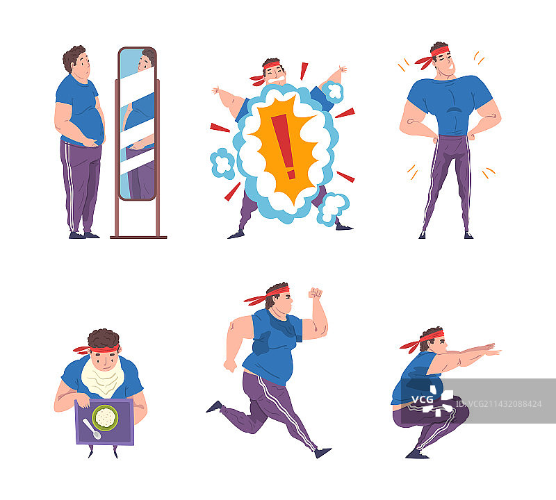 超重男子健身训练图片素材