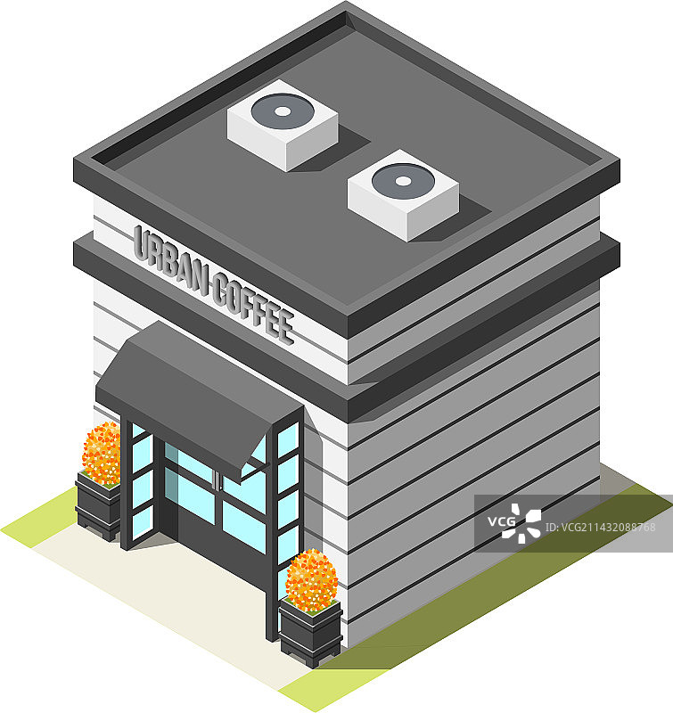 2.5D咖啡馆建筑图片素材