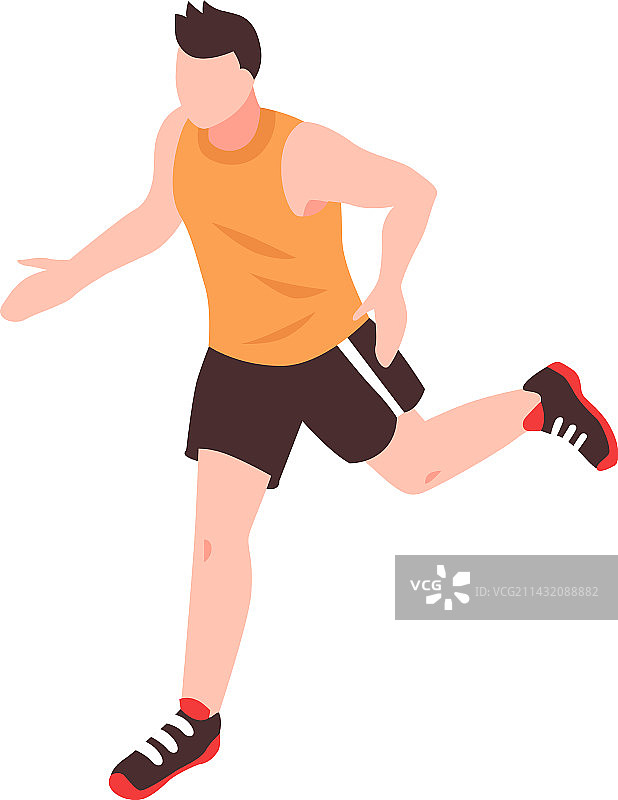 2.5D奔跑的男人图片素材