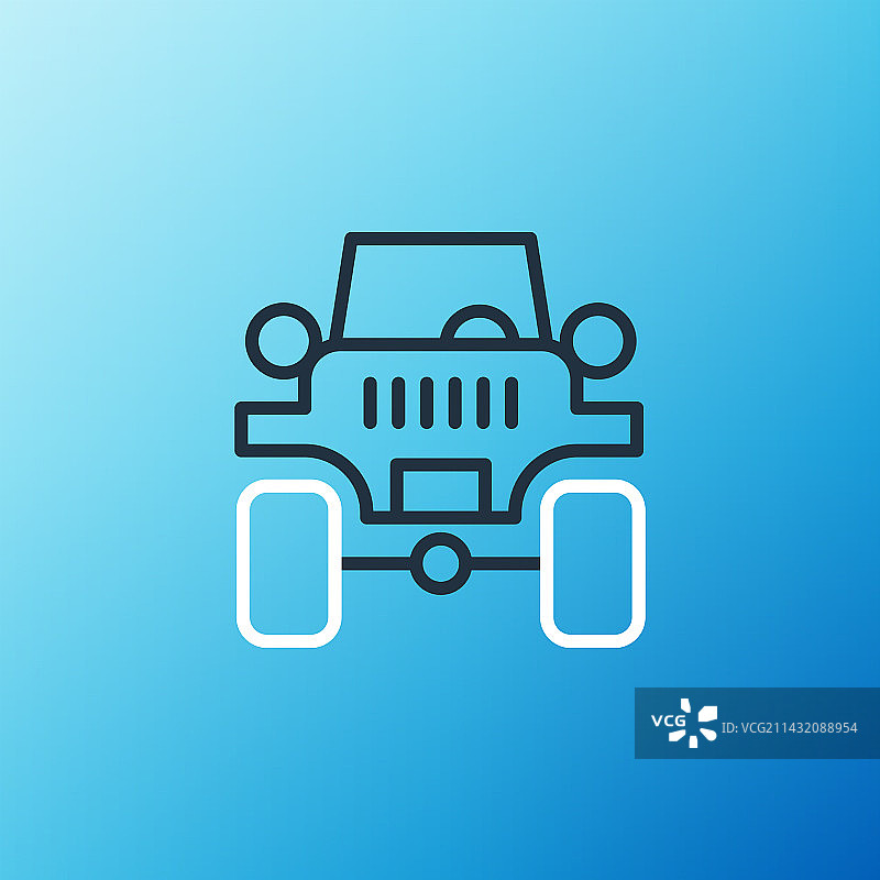 蓝色背景上的越野车图标图片素材