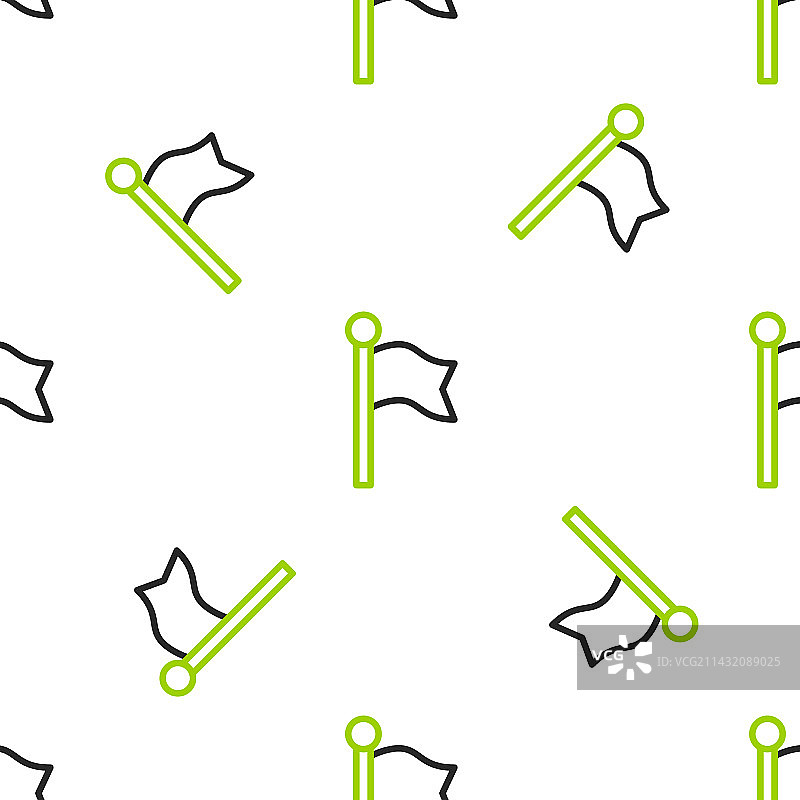 白色背景上的线性旗帜图标无缝图案图片素材