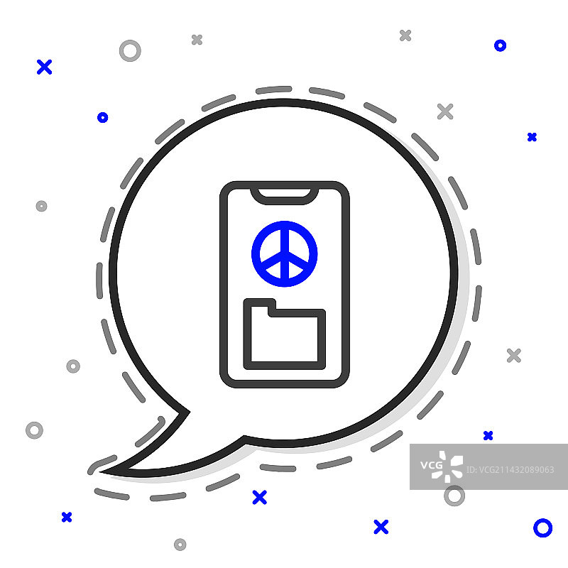 白色背景上的线条和平图标图片素材