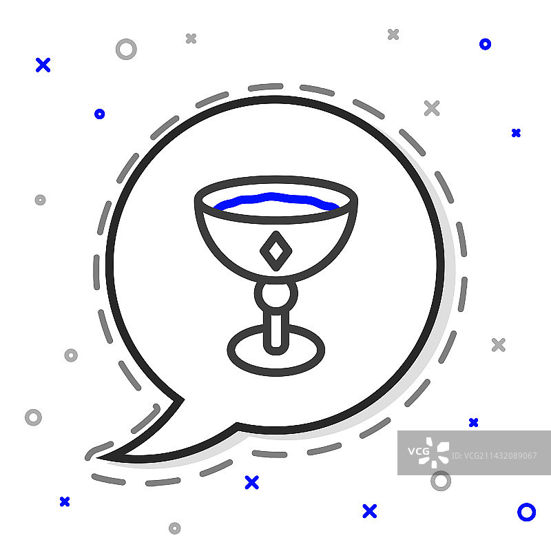 白色背景上的中世纪高脚杯图标图片素材