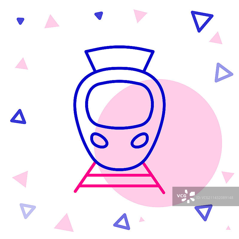 白色背景上的有轨电车和铁路图标图片素材