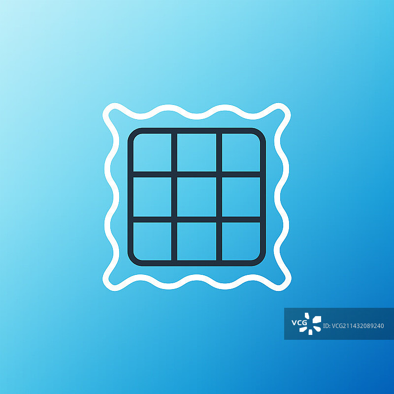 蓝色背景上的线条格子餐巾图标图片素材