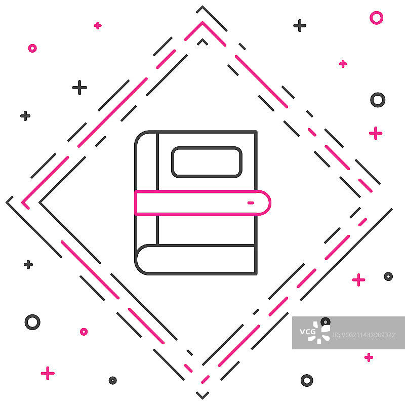 白色背景上的线条书本图标图片素材