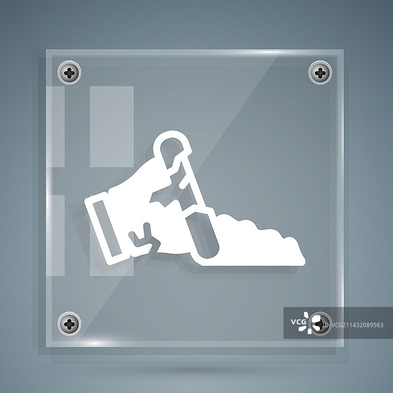 灰色背景上的白色破损罐子图标图片素材