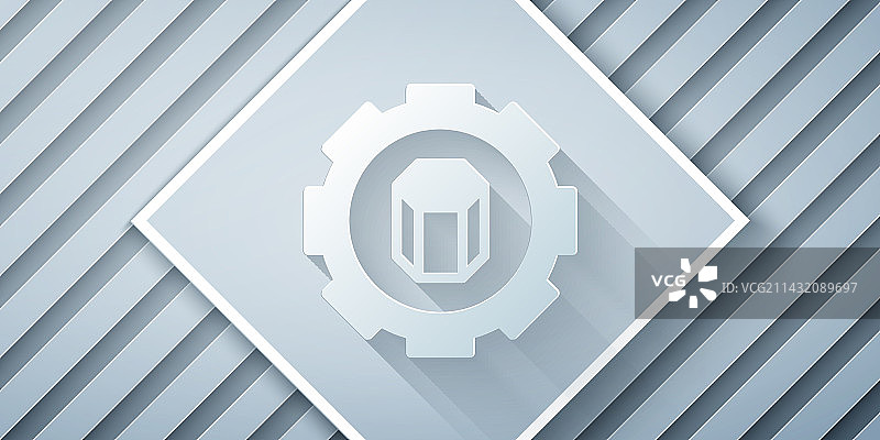 灰色背景的3D打印机纸艺风格图标图片素材