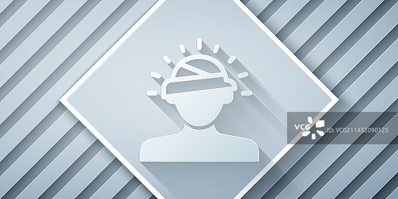 剪纸脑震荡头痛眩晕图片素材