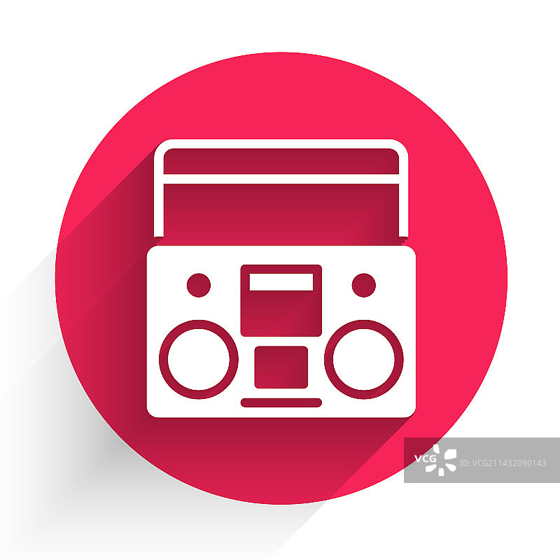 带两个扬声器的白色家用音响图标图片素材