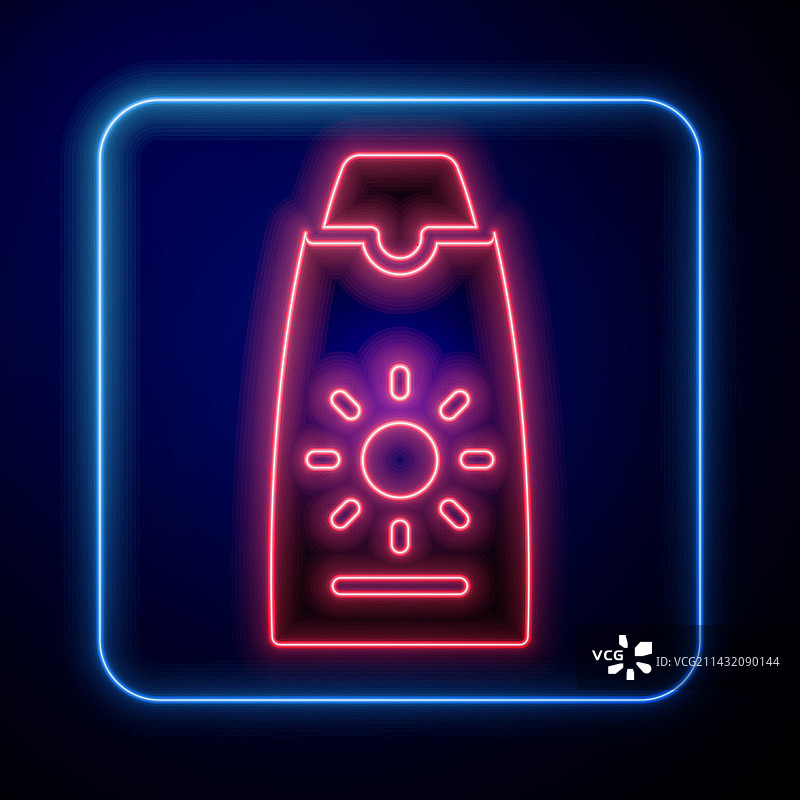 管状防晒霜霓虹灯图标图片素材