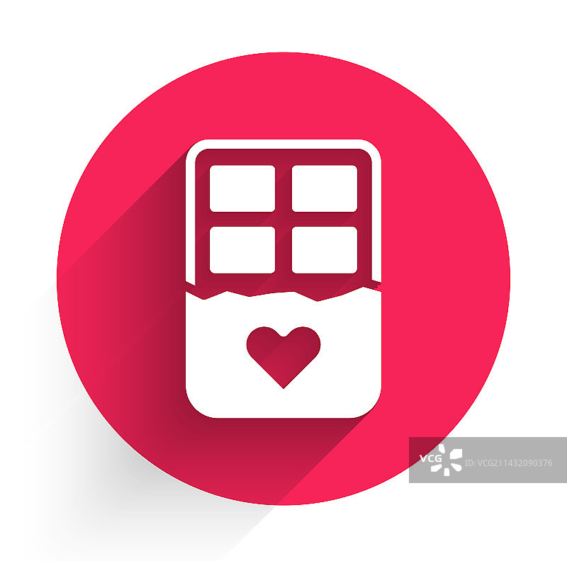 白巧克力棒图标，长阴影隔离图片素材