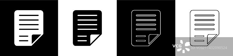 文件档案图标黑白背景套装图片素材