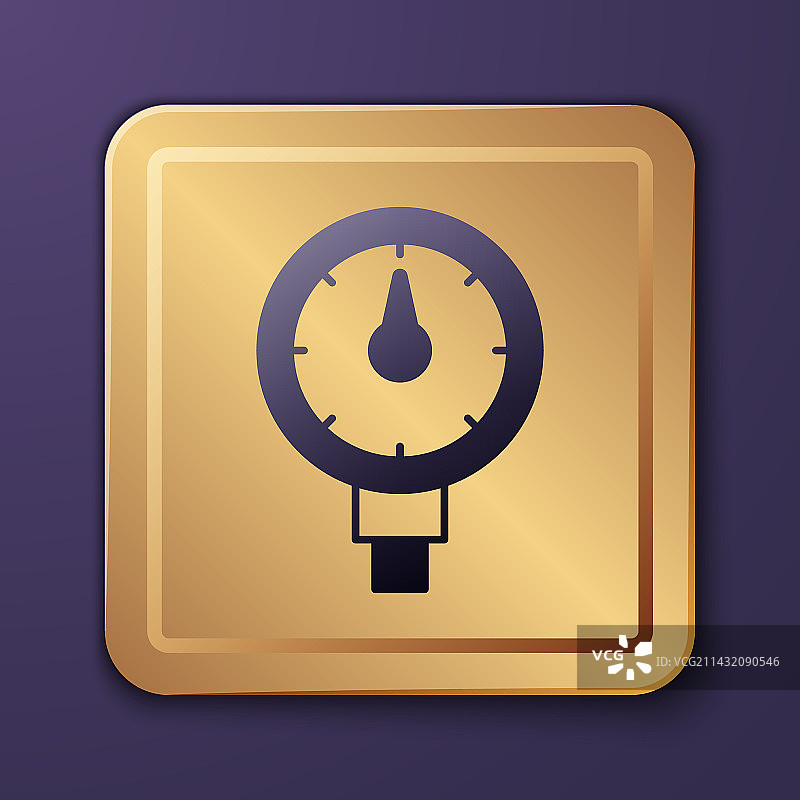 紫色背景的紫色胎压计图标图片素材