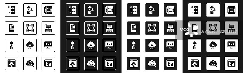 带有CPU的处理器设置：层级结构组织图图片素材